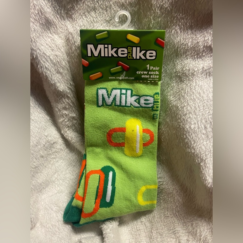 Mike and Ike Green Crew Socks